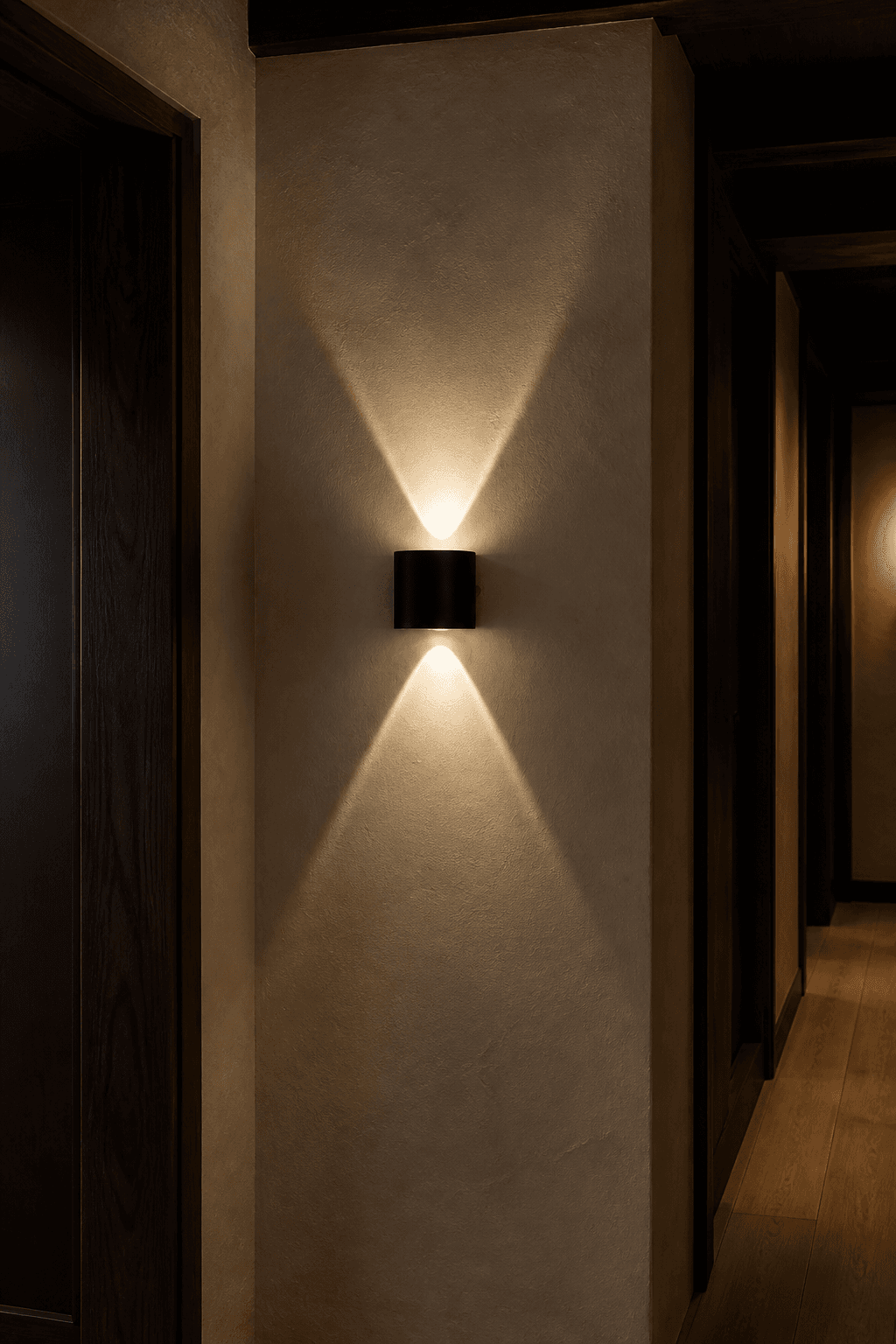 Black Curved Up and Down Wall Sconce