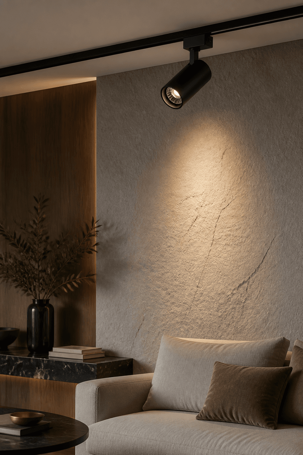 Black Cylindrical Track Spotlight