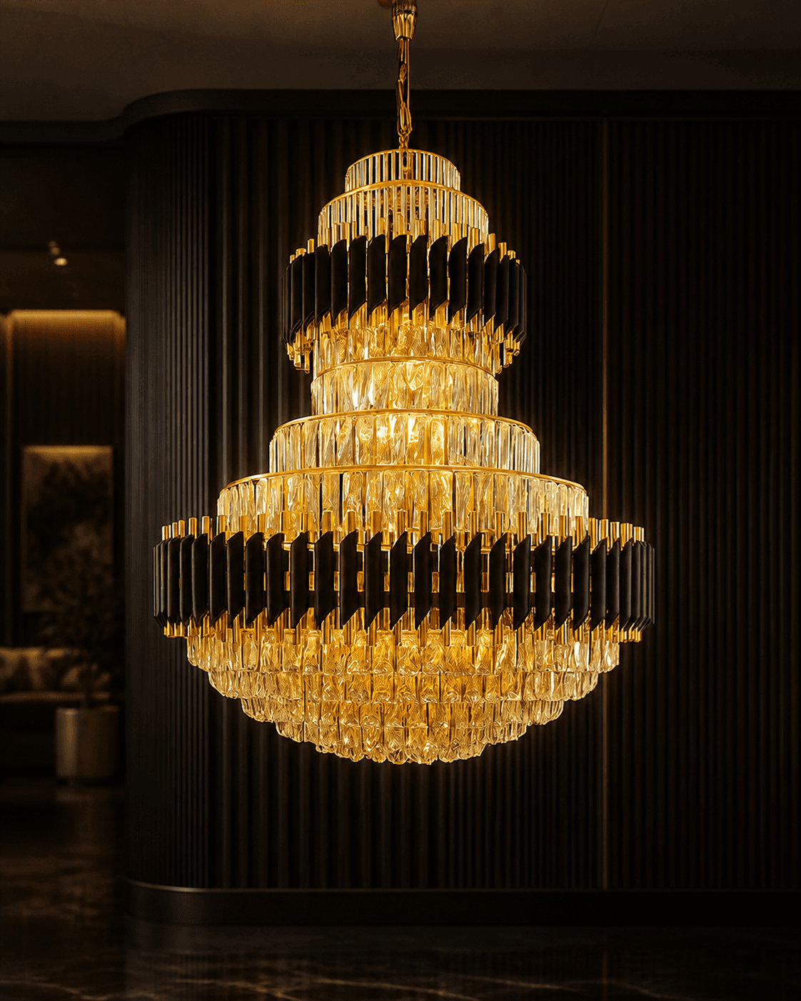 Tiered Gold Chandelier