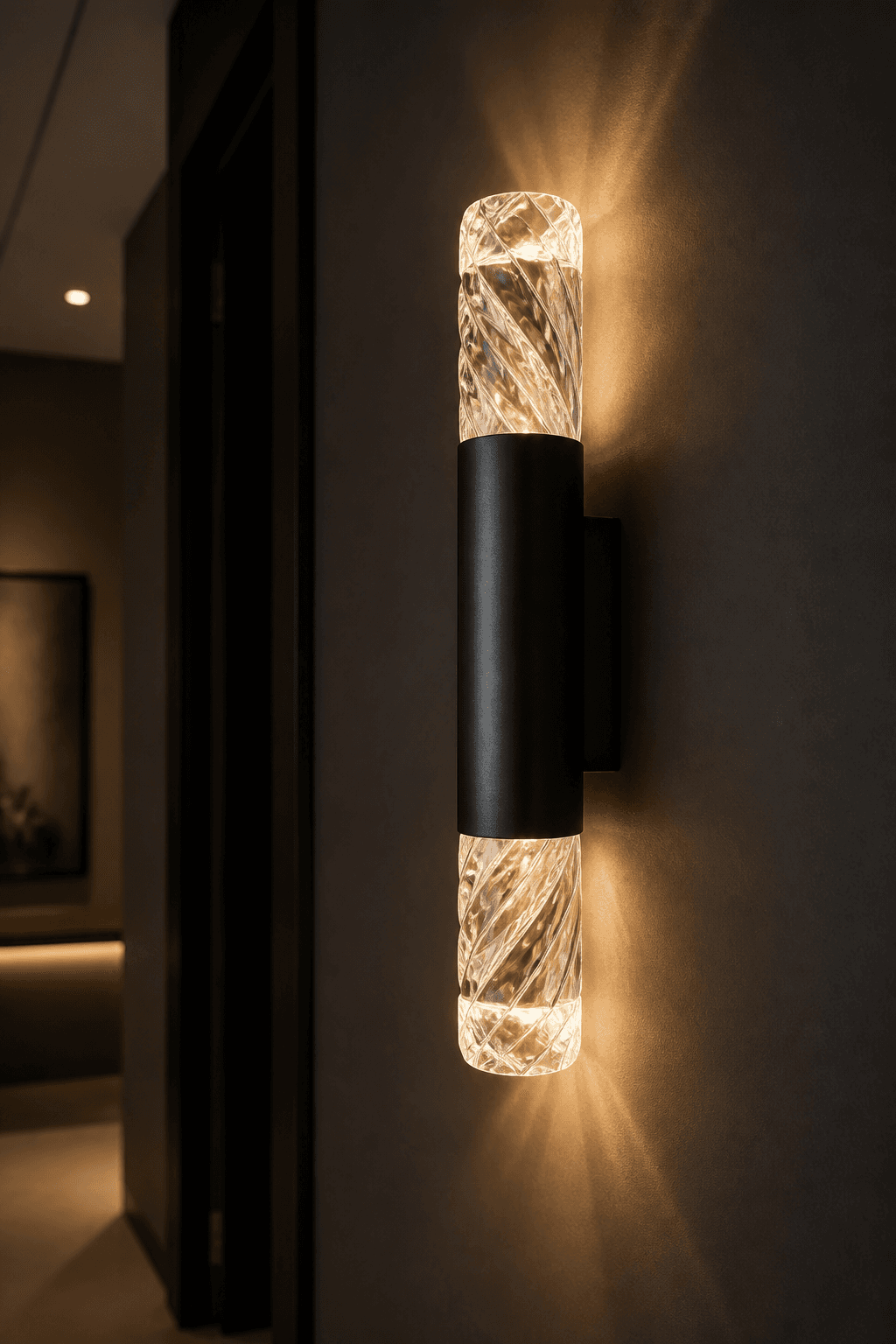 Modern Twisted Crystal Up-Down Wall Light