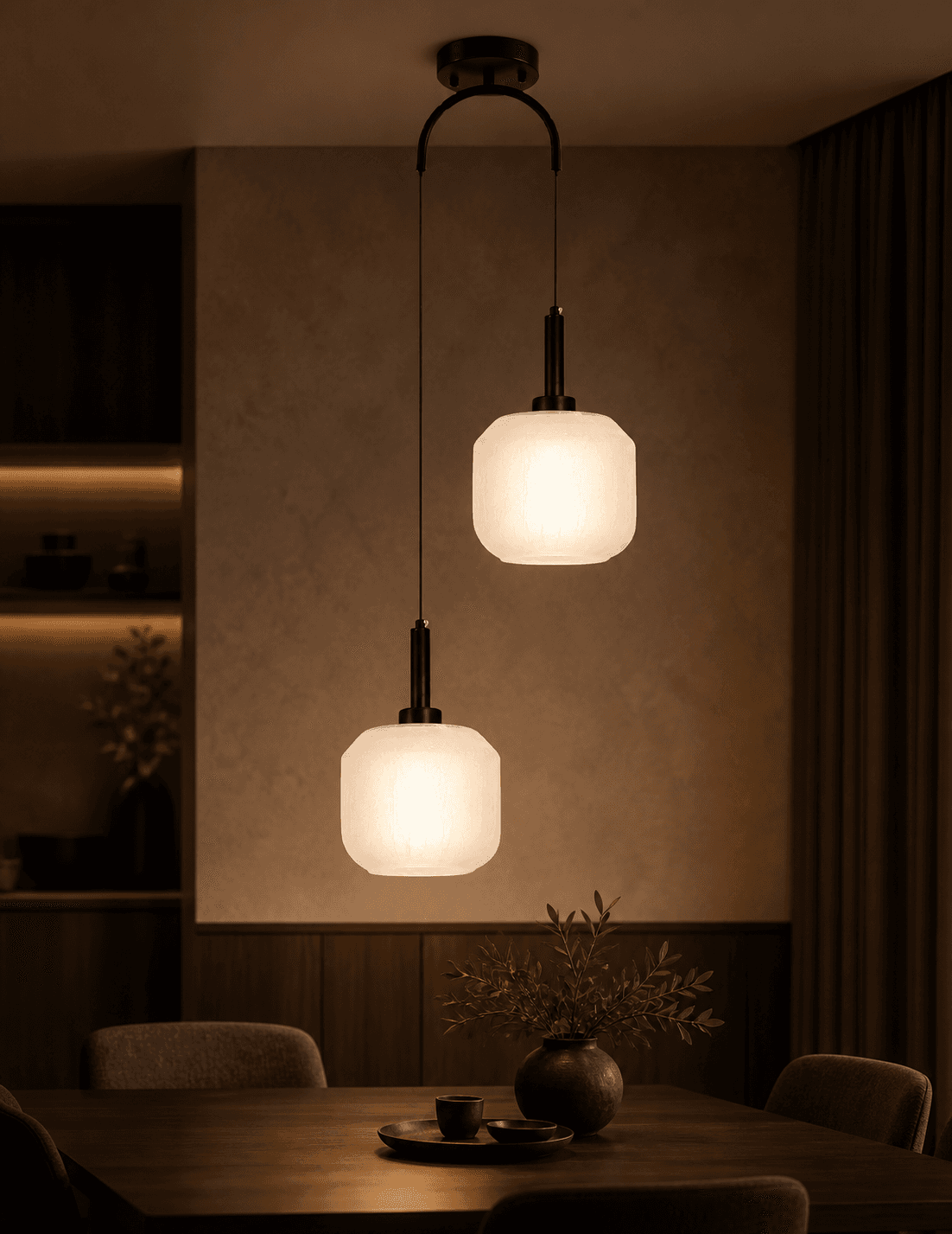 Dual Frosted Glass Pendant Light
