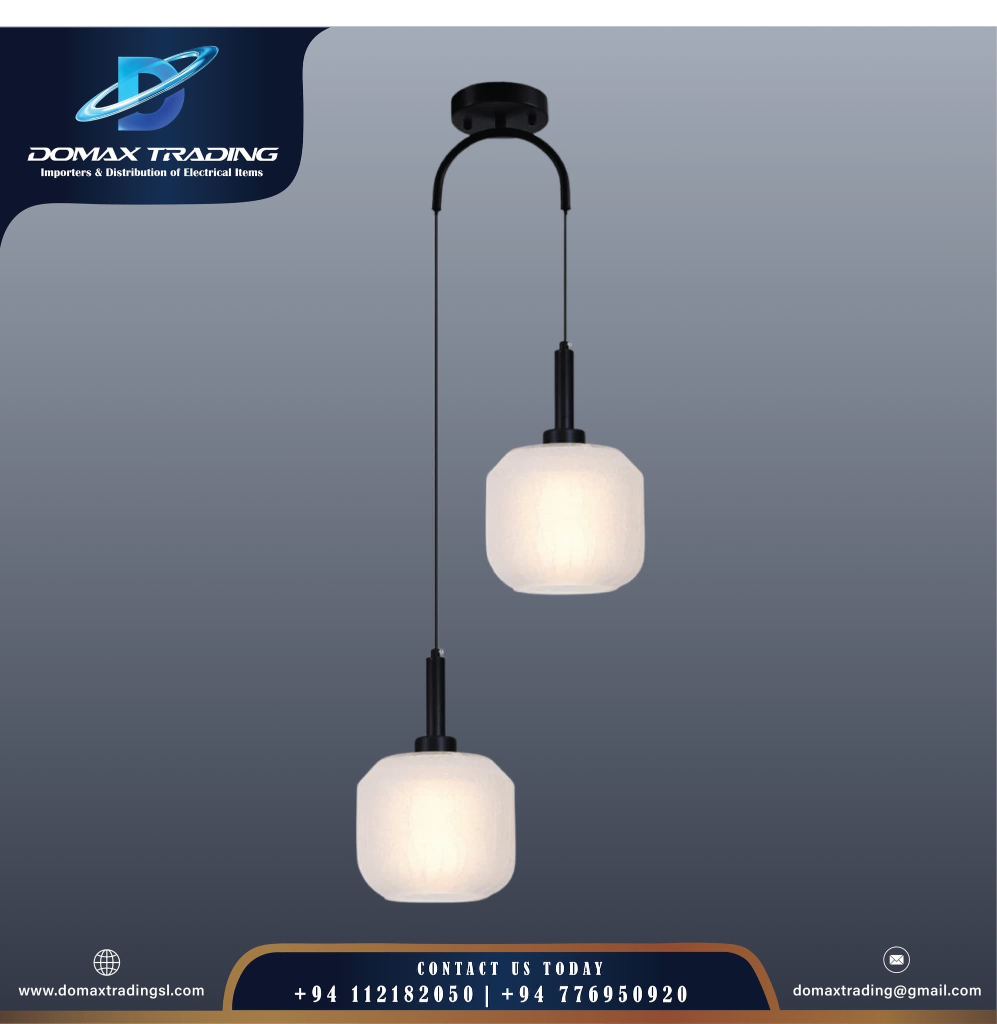 Dual Frosted Glass Pendant Light view 2