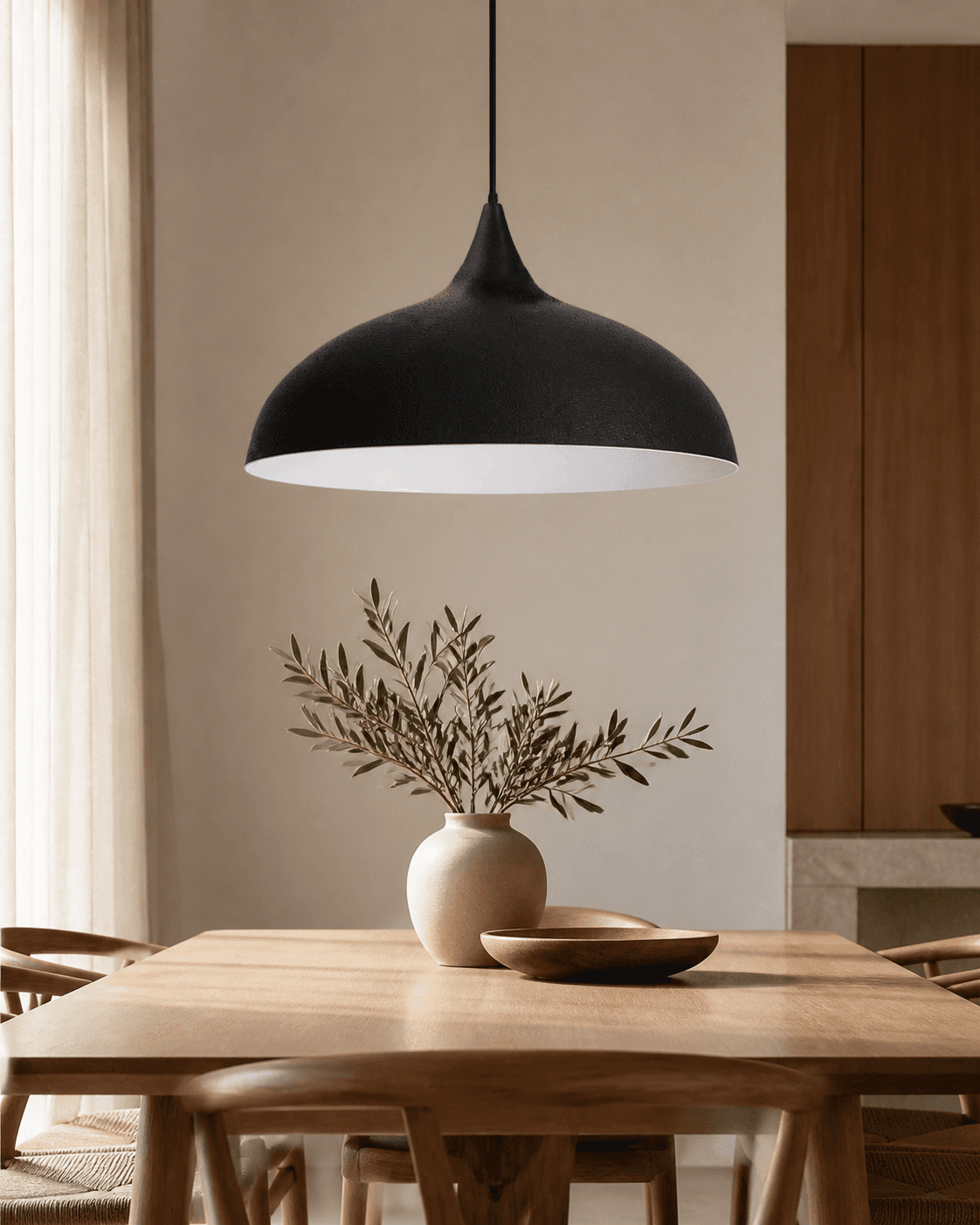 Modern Wide Dome Pendant Light