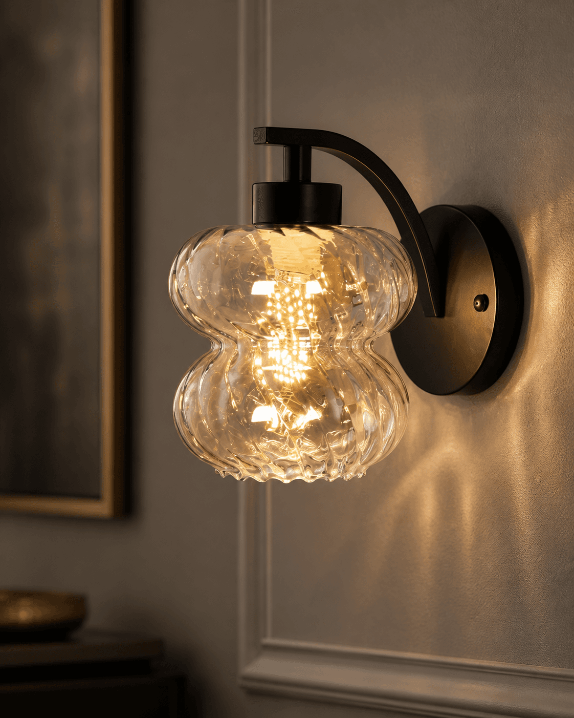 Rippled Glass Wall Sconce