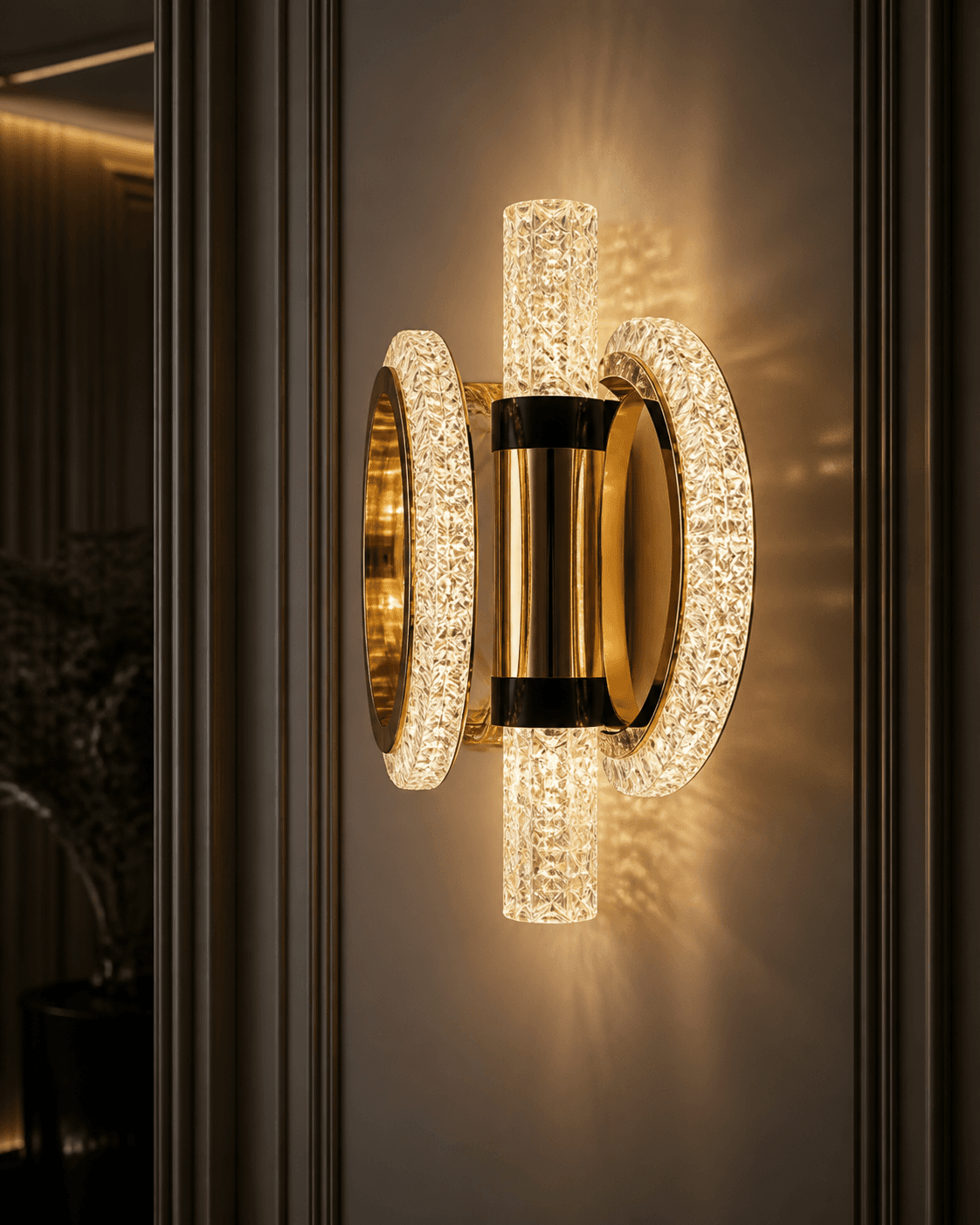 Modern Crystal Ring Wall Light