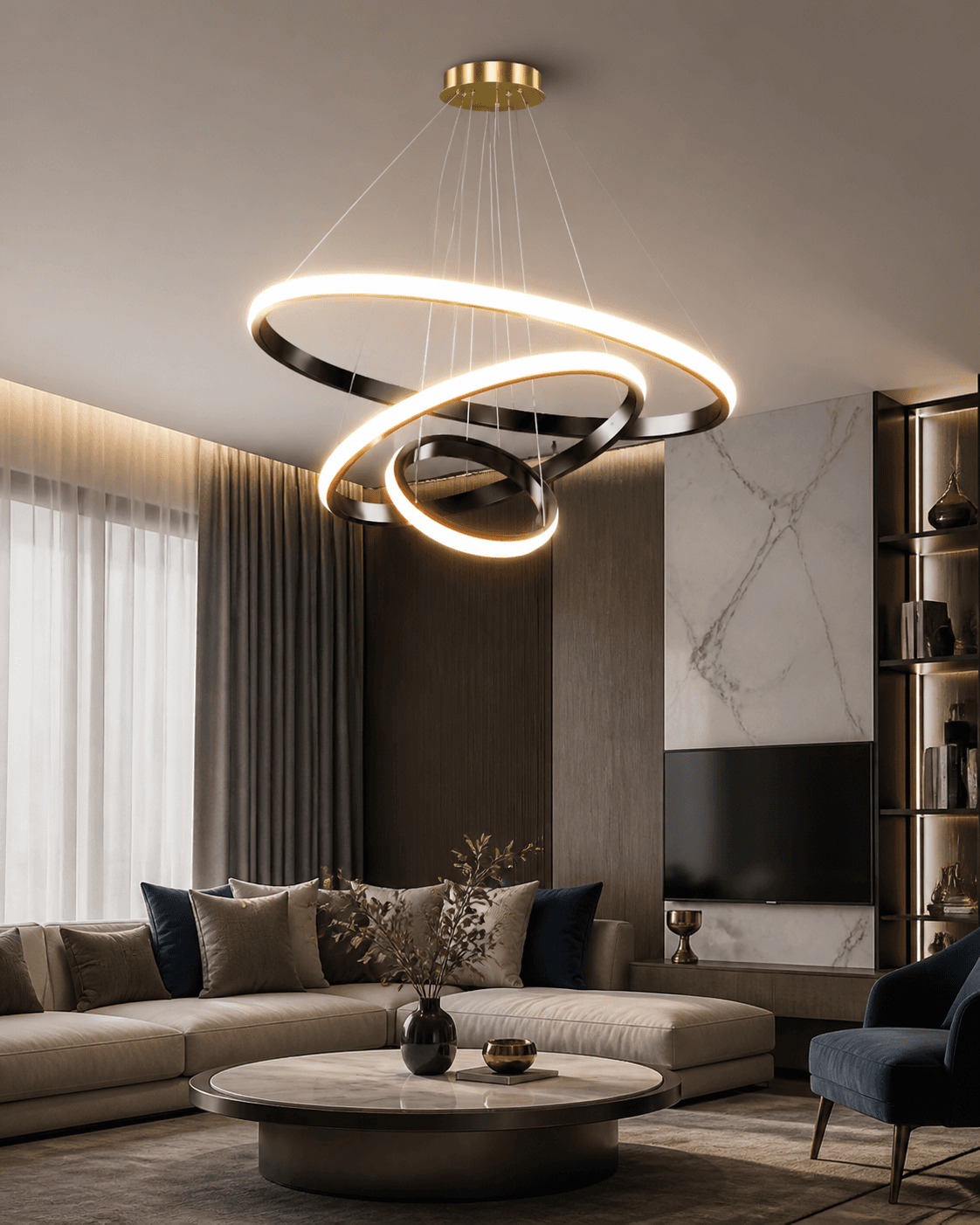 Modern LED Ring Chandelier