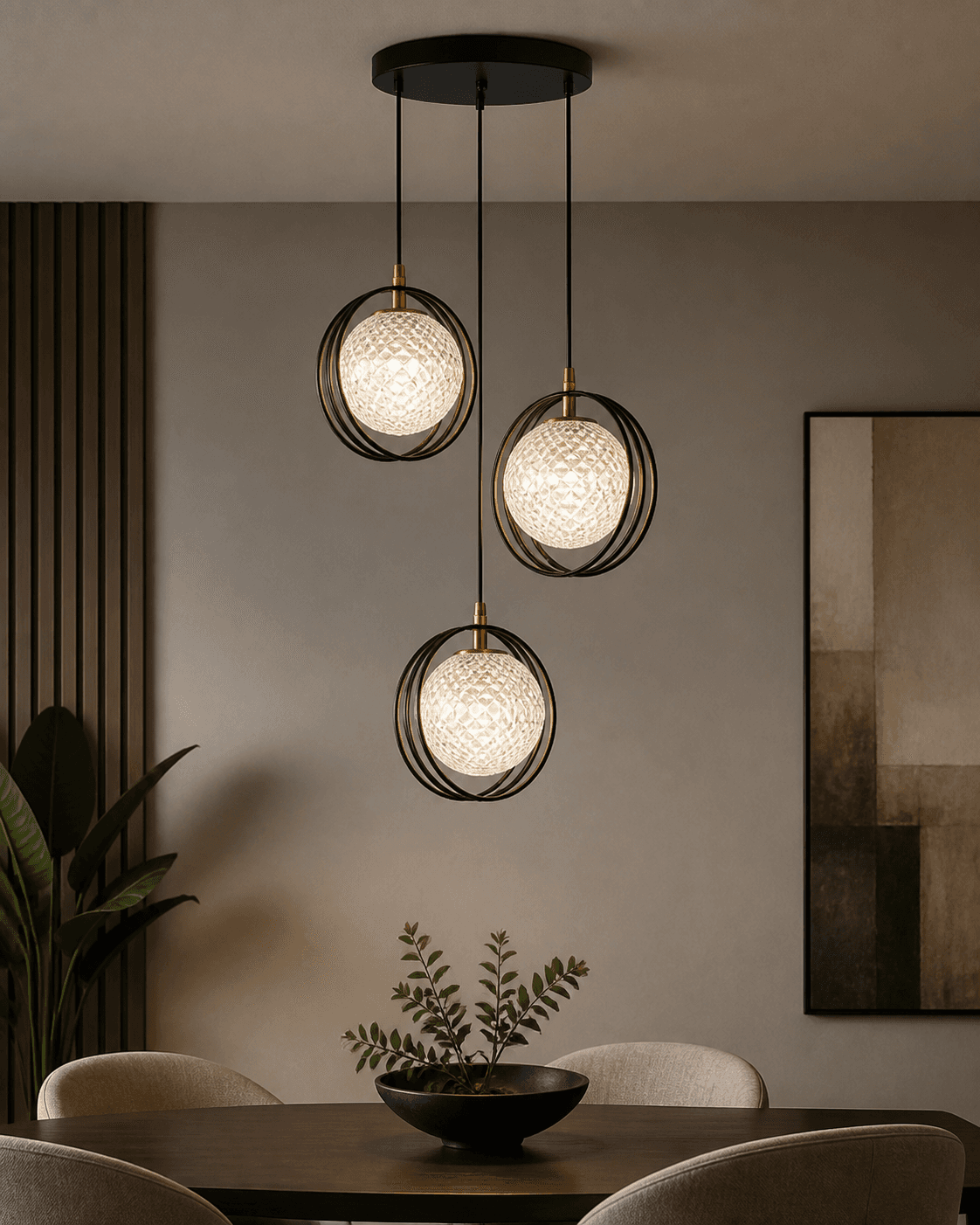 Modern Geometric Cage Pendant Chandelier