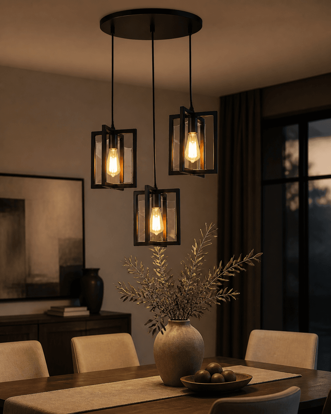 Rectangular Cage Pendant Light