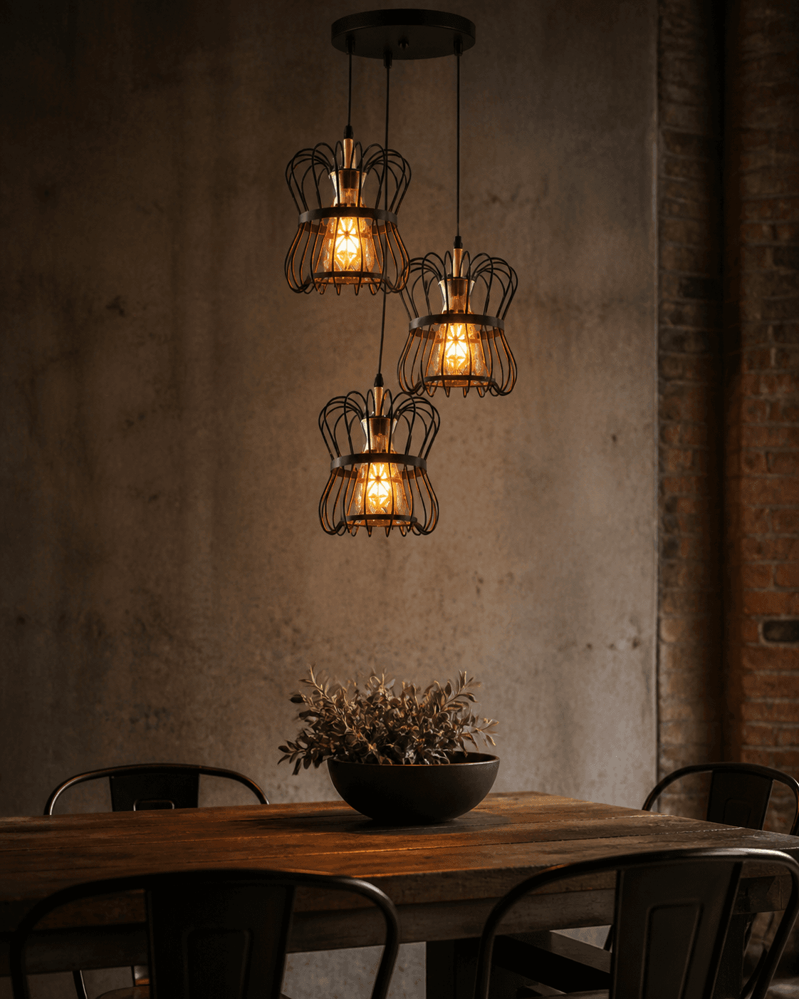 Industrial Cage Pendant Chandelier
