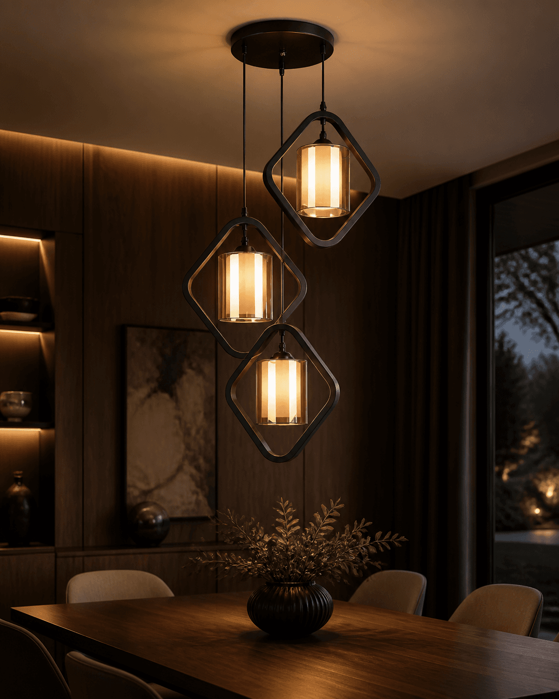 Modern Diamond Frame Chandelier