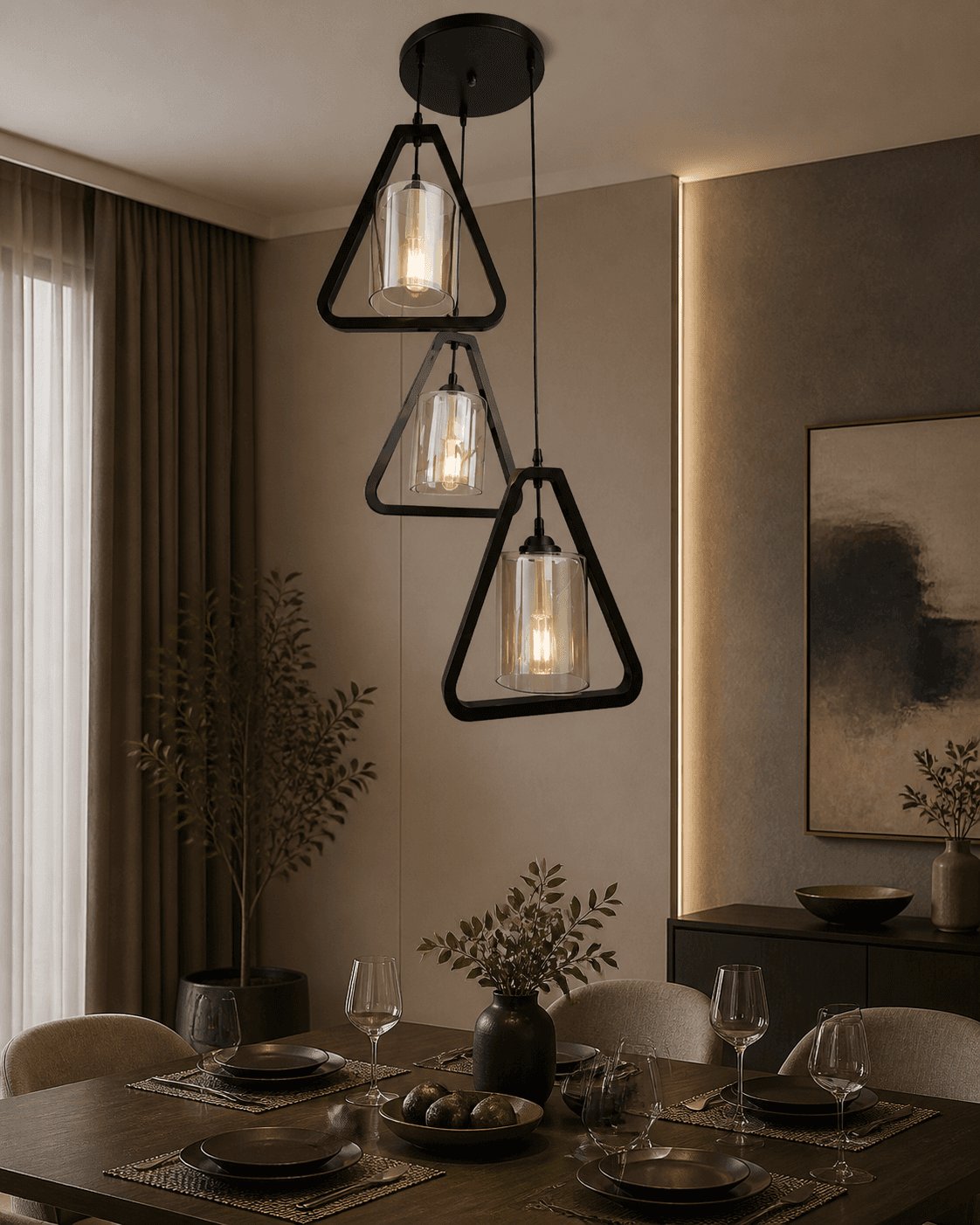 Modern Geometric Pendant Chandelier