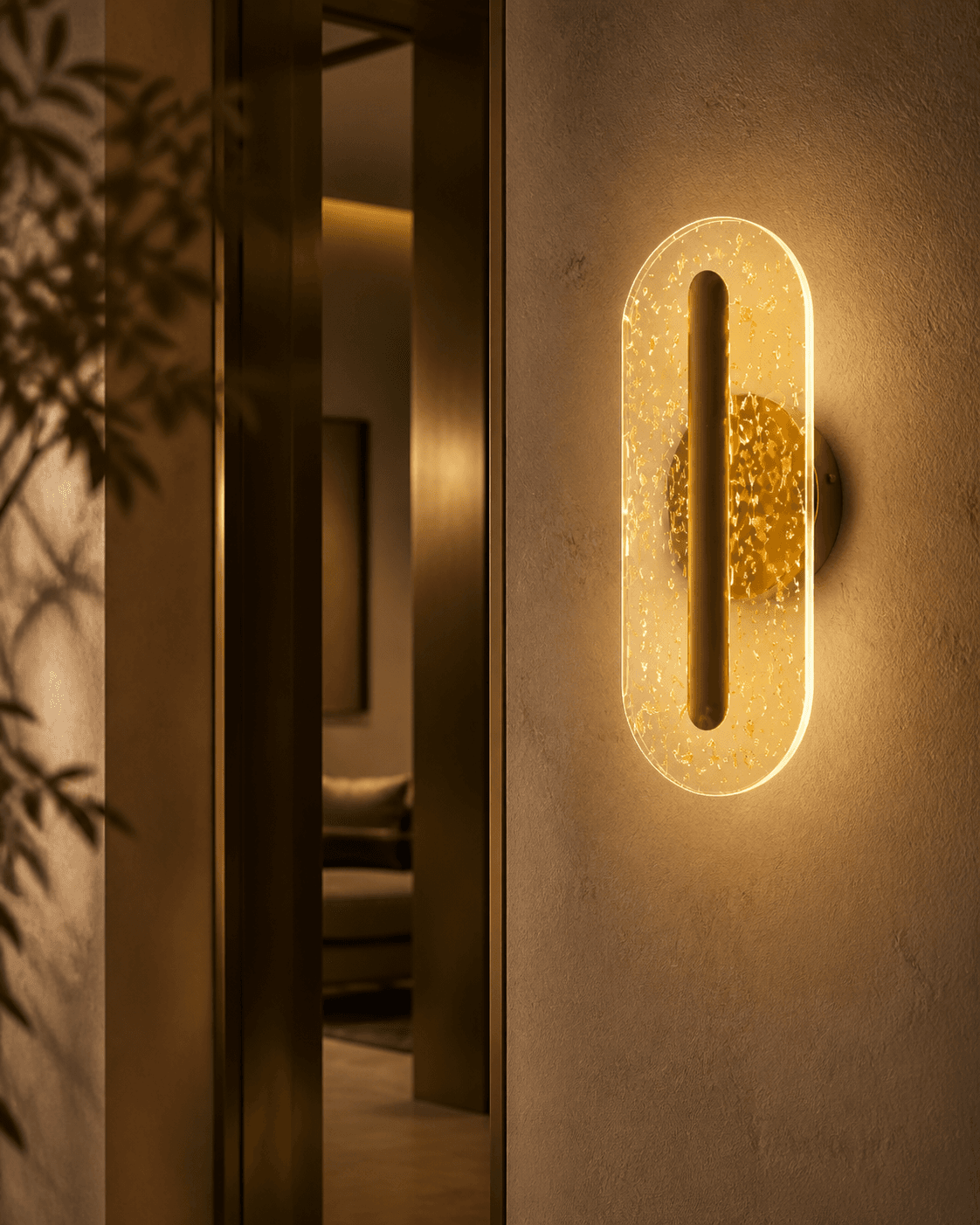 Gold Fleck Oval Wall Sconce