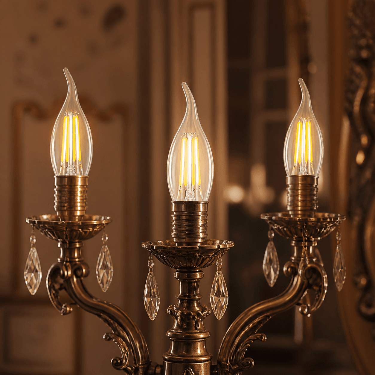 Flame Tip Filament LED Bulbs