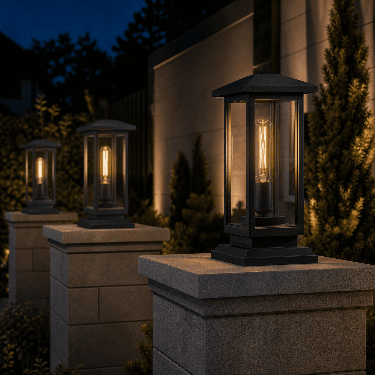 Set of Outdoor Post Lanterns