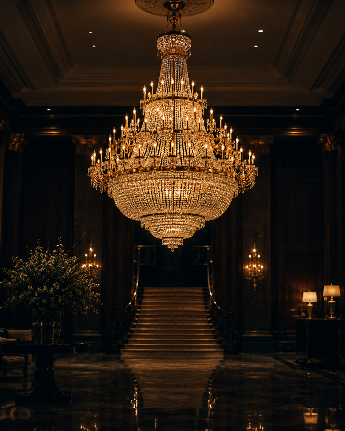 Cut crystal, cast brass, hand-finished joints, built to outlast the house.
